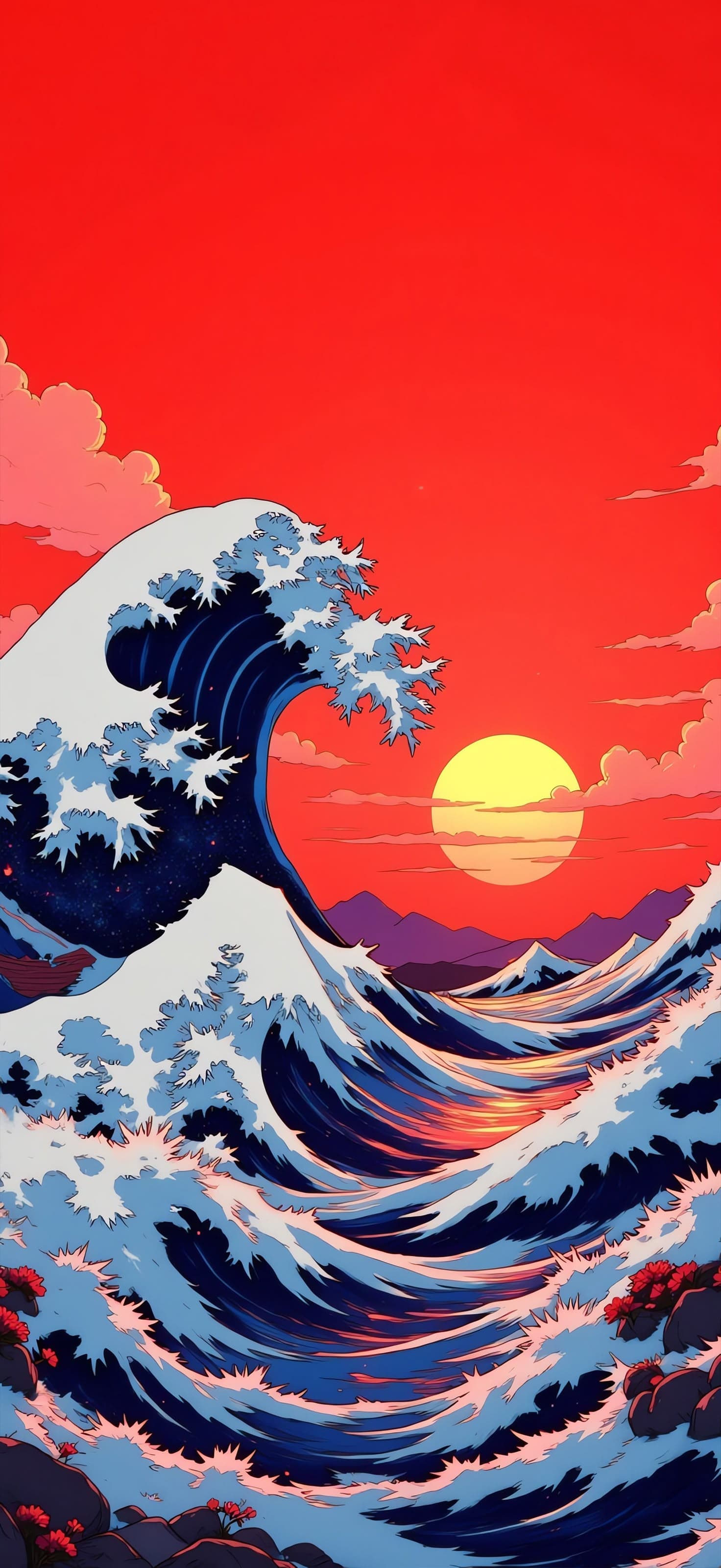 Crimson Wave - Pro phone wallpaper