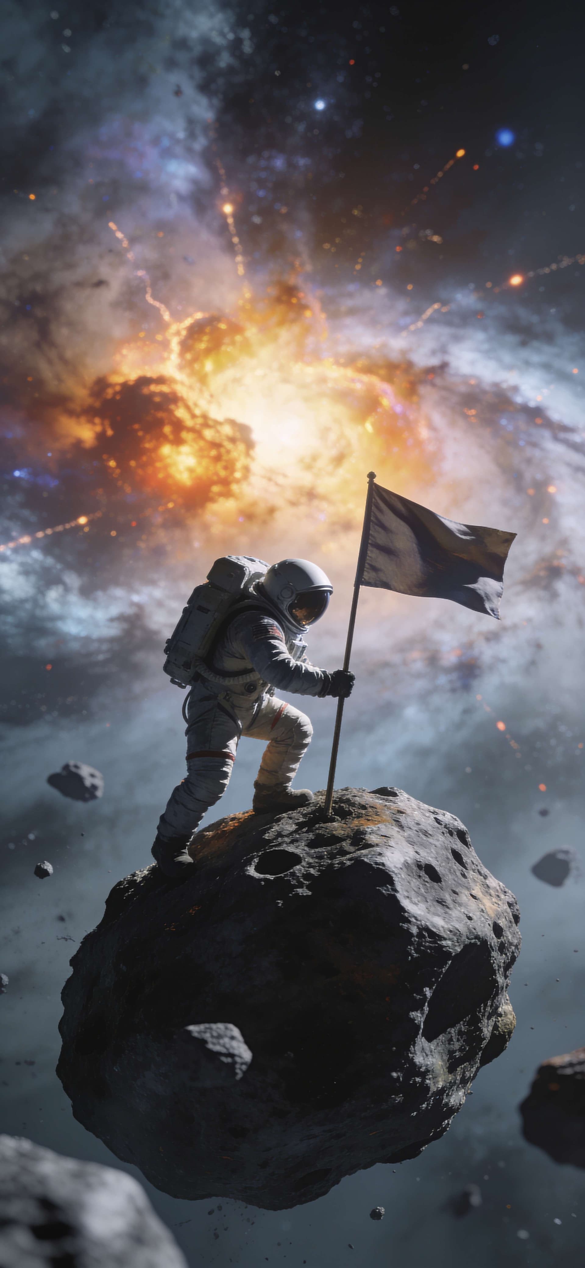 Cosmic Flag Bearer - Pro phone wallpaper