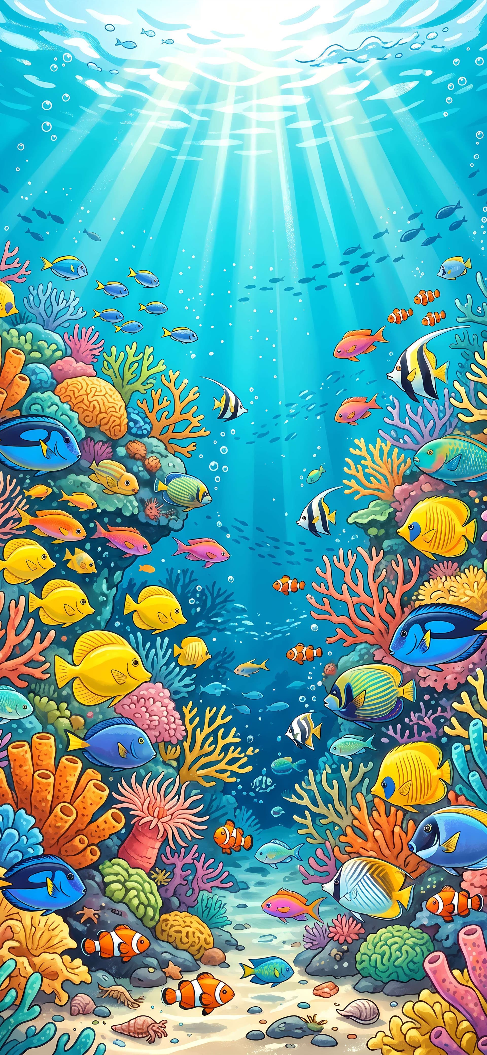 Colorful Coral Reef - free phone wallpaper