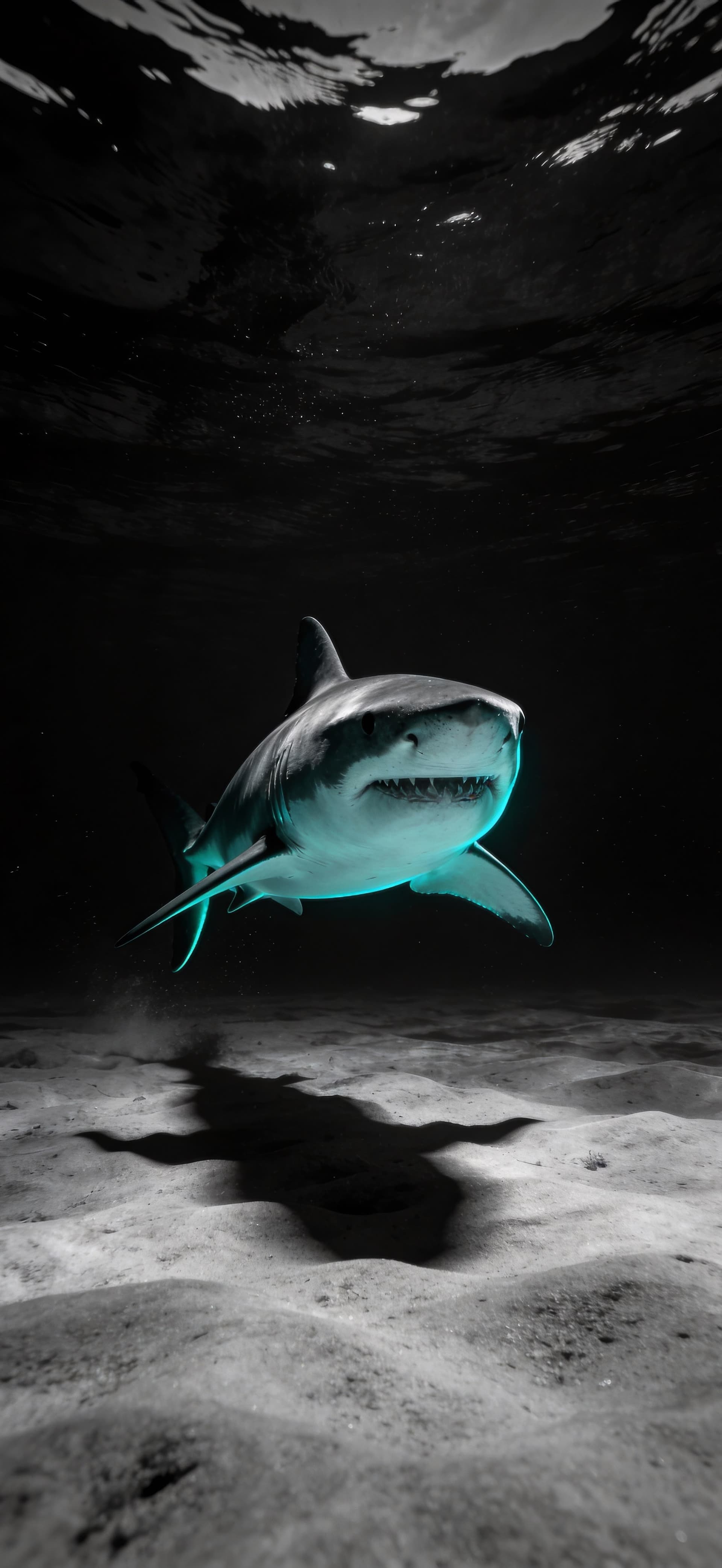 Underwater Shark Shadow - Pro phone wallpaper