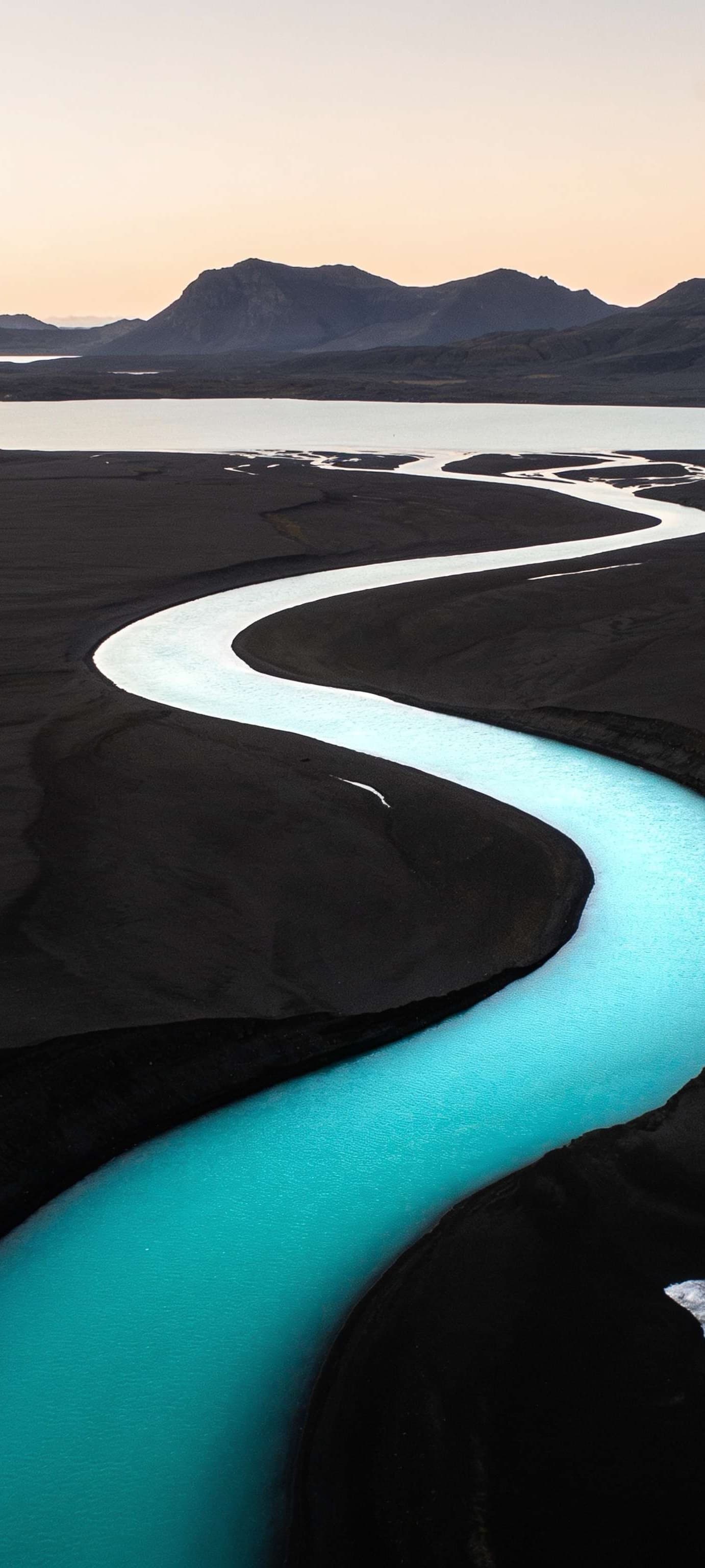 Winding Turquoise River - free phone wallpaper