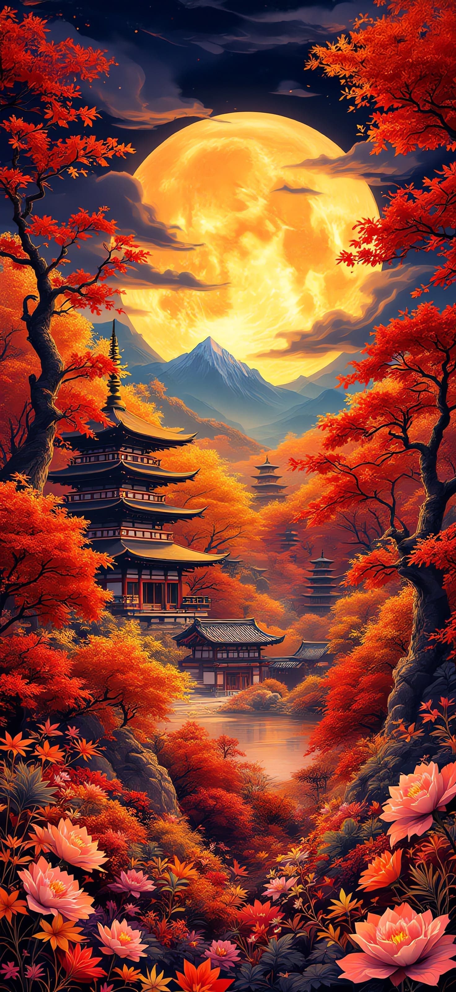 Crimson Temple Moon 2 - Pro phone wallpaper