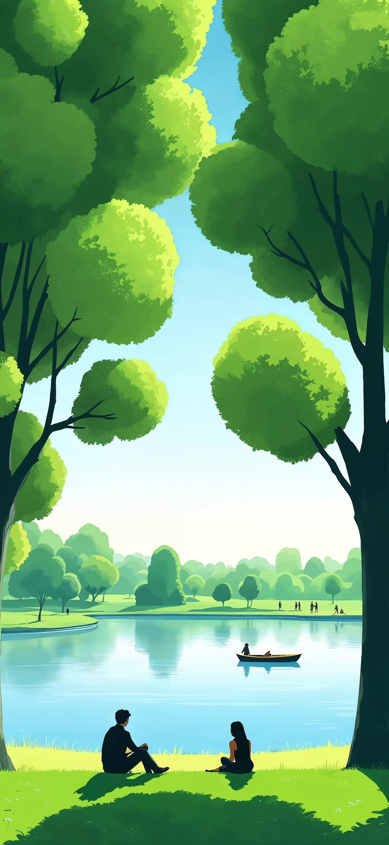 Tranquil Lake Scene - free phone wallpaper