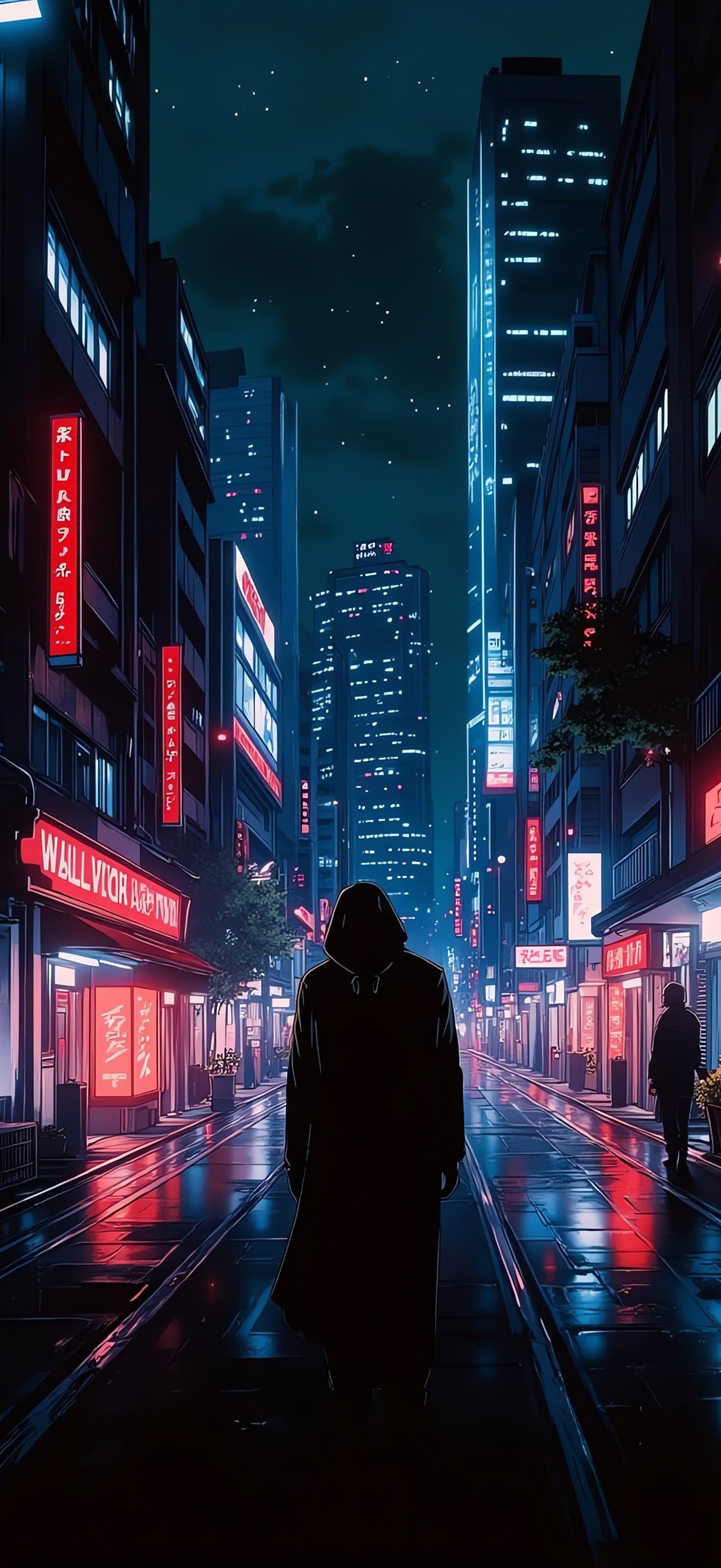 Neon Cityscape - free phone wallpaper