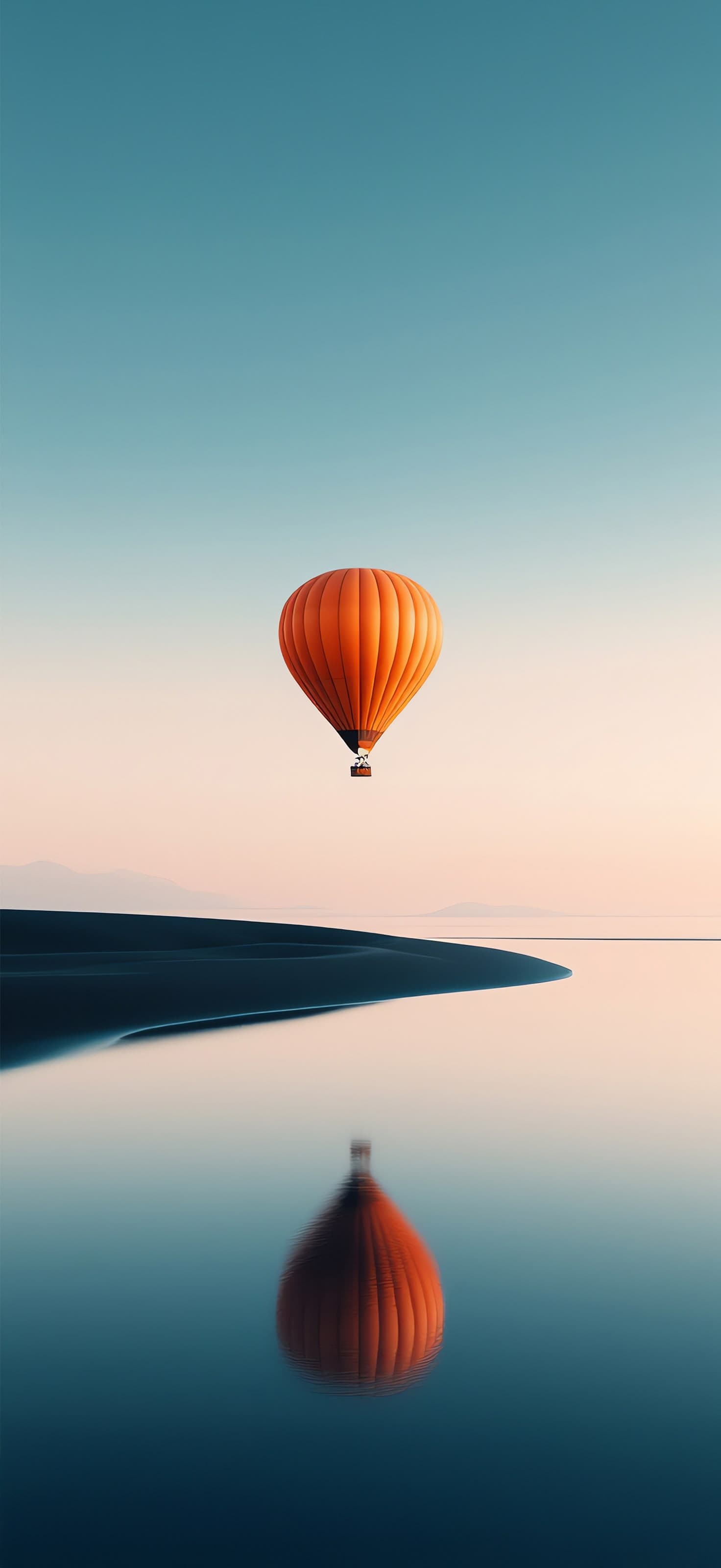 Hot Air Balloon Reflection - Pro phone wallpaper