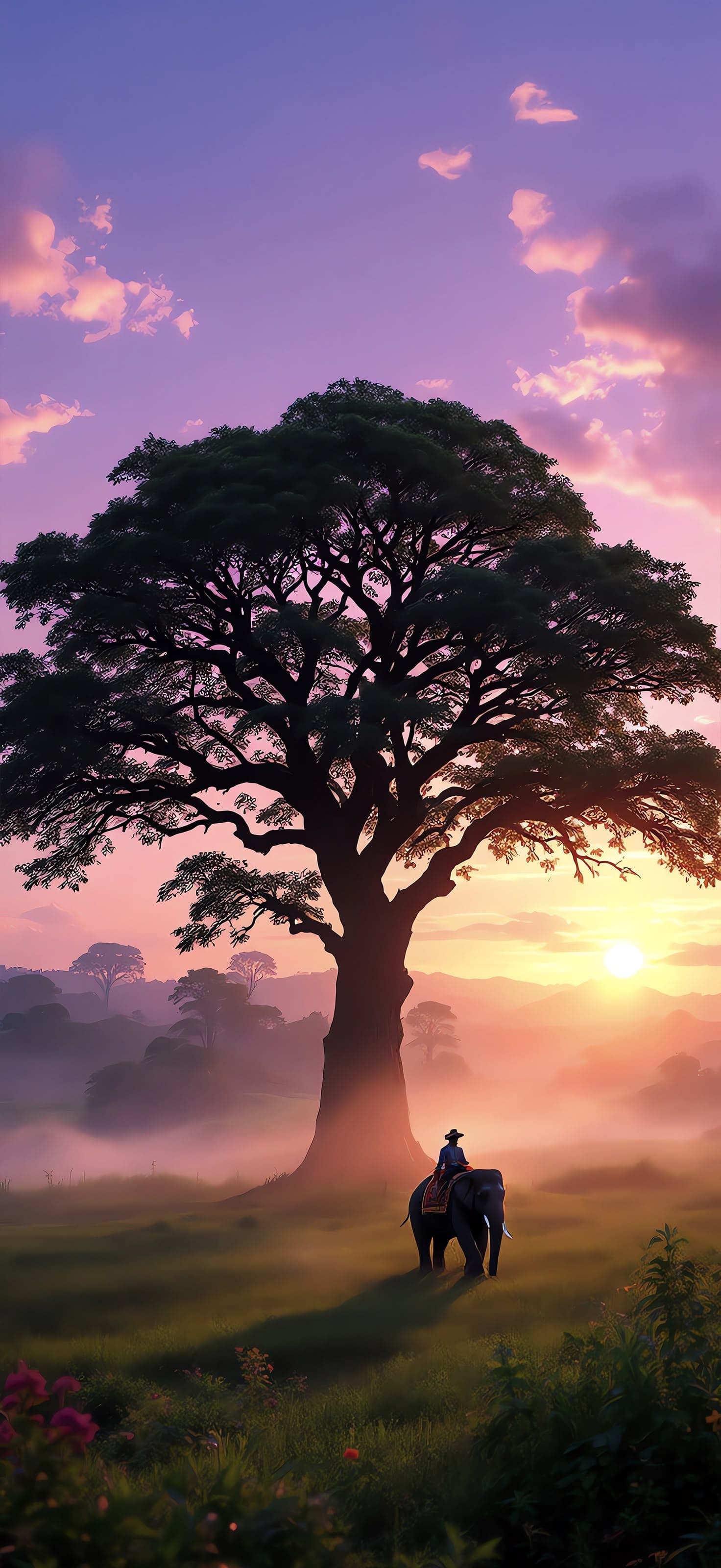 Rider at Sunset - Pro phone wallpaper
