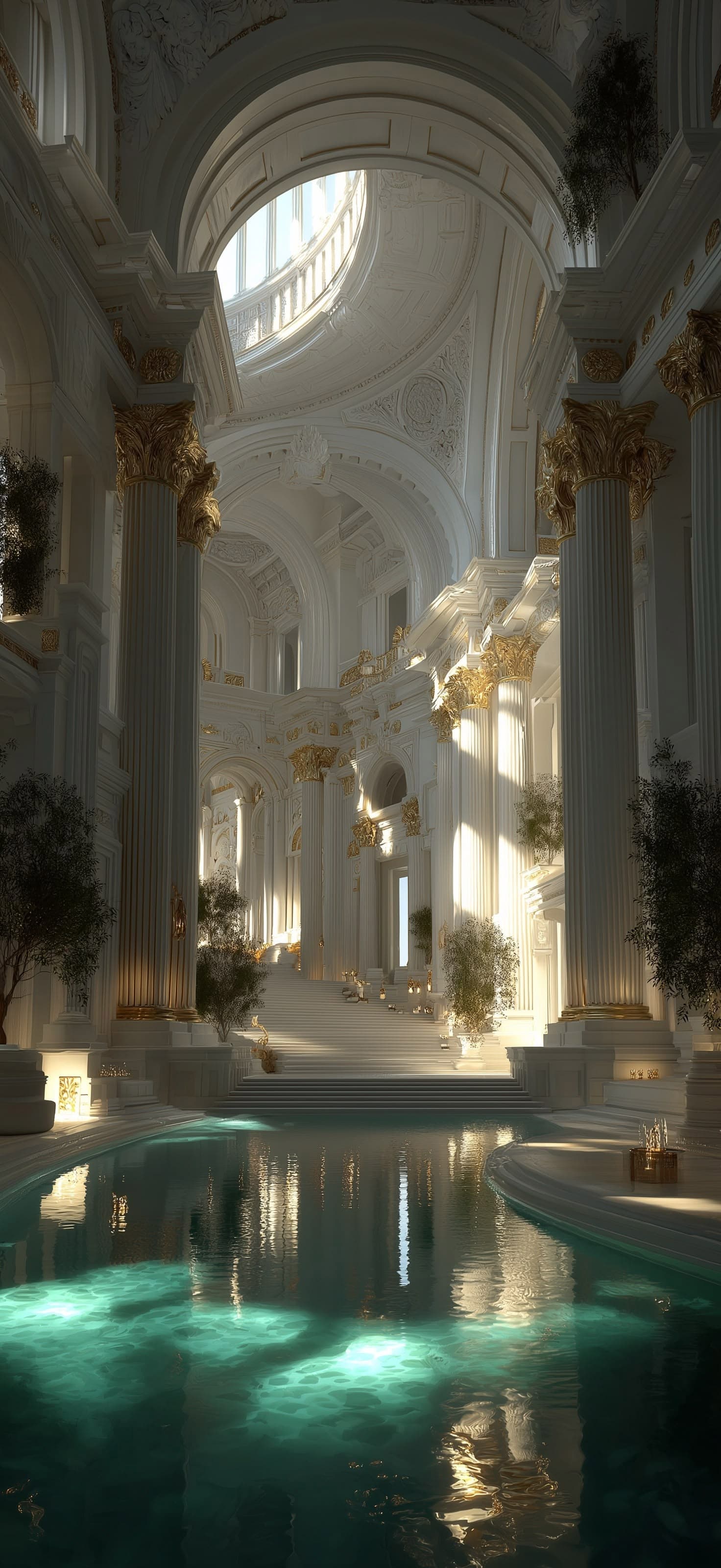 Grand Architectural Pool - Pro phone wallpaper