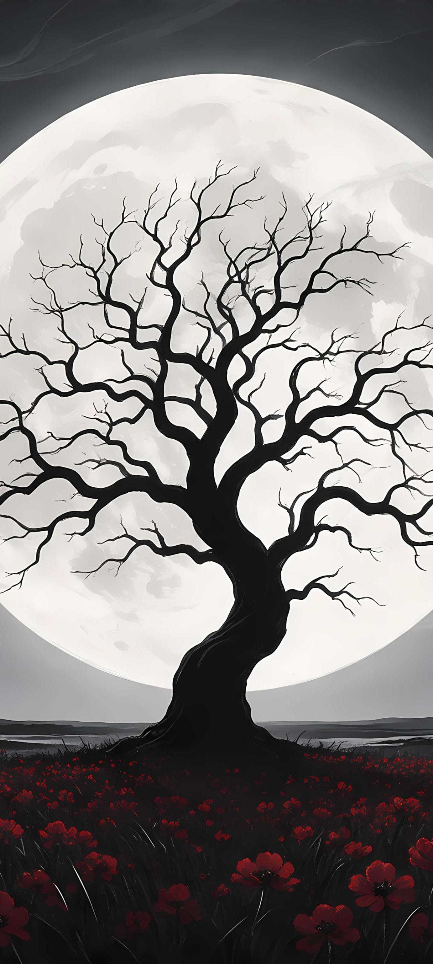 Crimson Moon Solitude - Pro phone wallpaper
