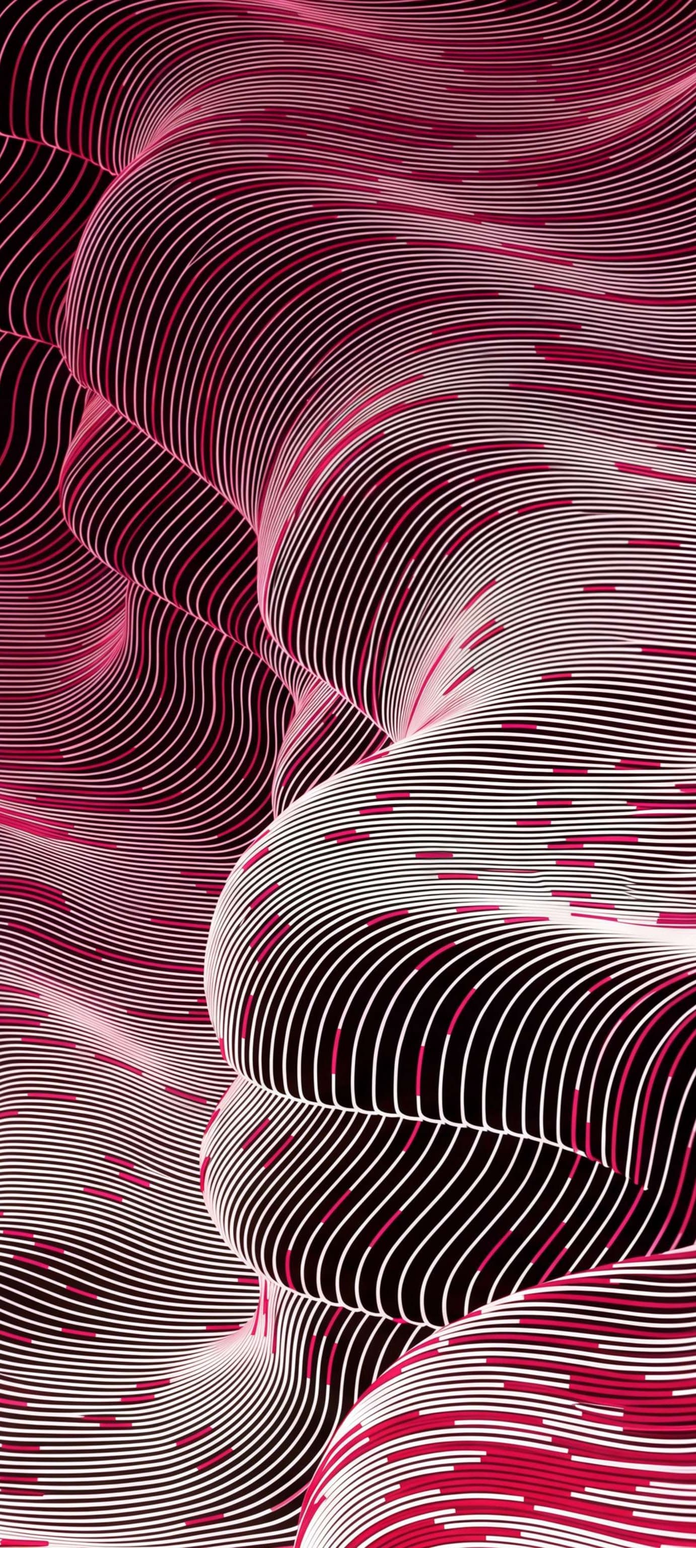 Neon Topography Waves - free phone wallpaper