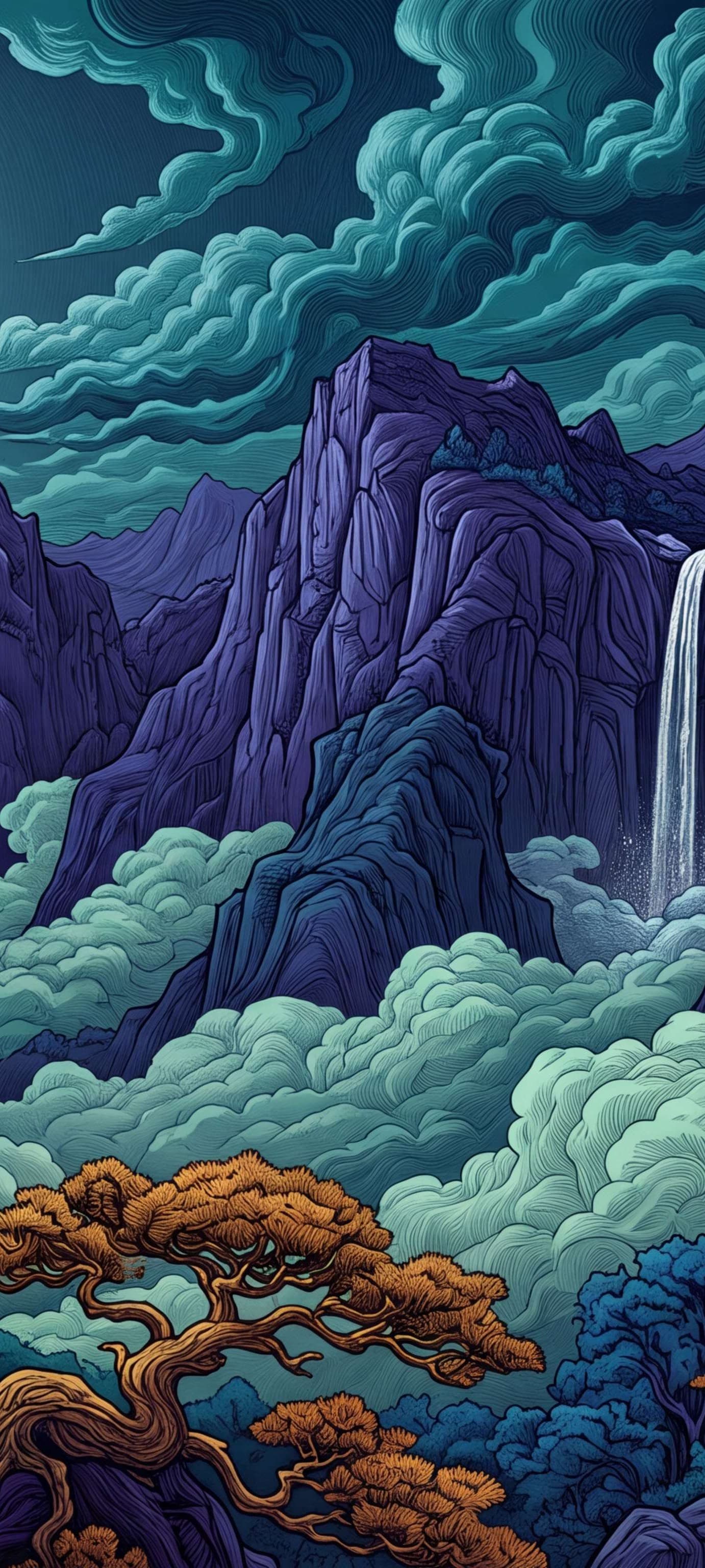 Mystic Moonlight Falls - Pro phone wallpaper
