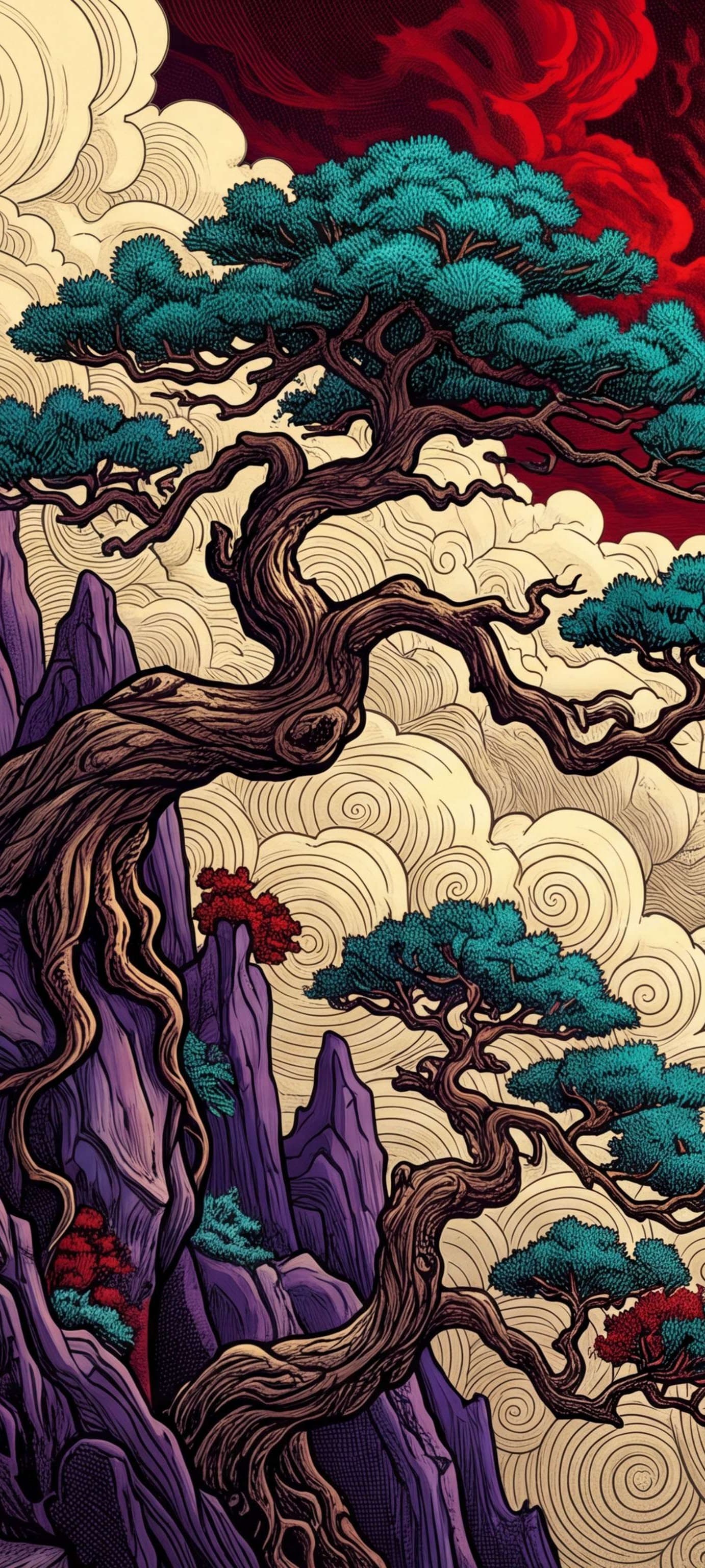 Celestial Bonsai Peak - Pro phone wallpaper