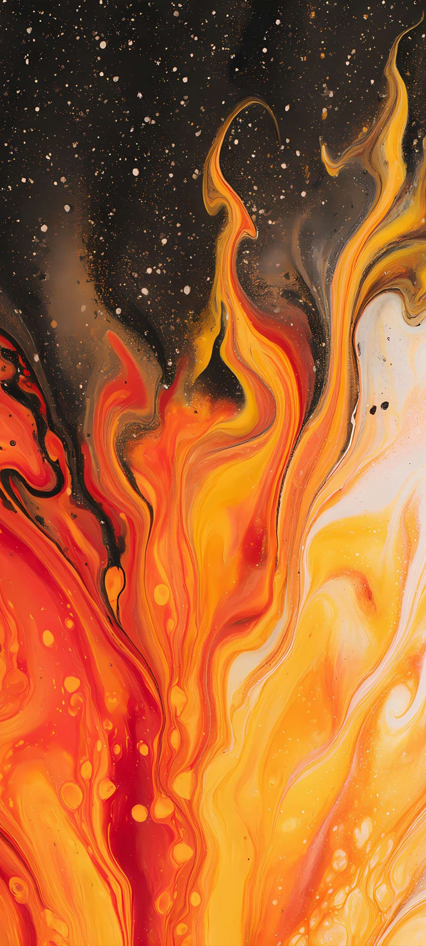 Fiery Fluid Burst - free phone wallpaper