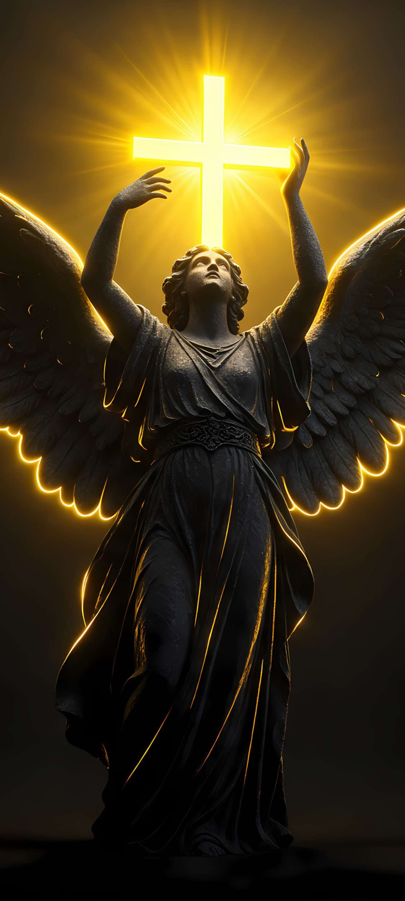 Radiant Glowing Angel - Pro phone wallpaper