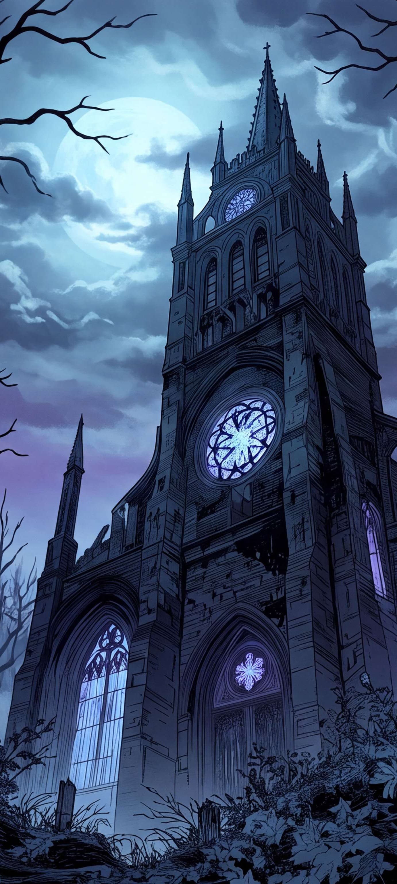 Gothic Moon Cathedral - free phone wallpaper