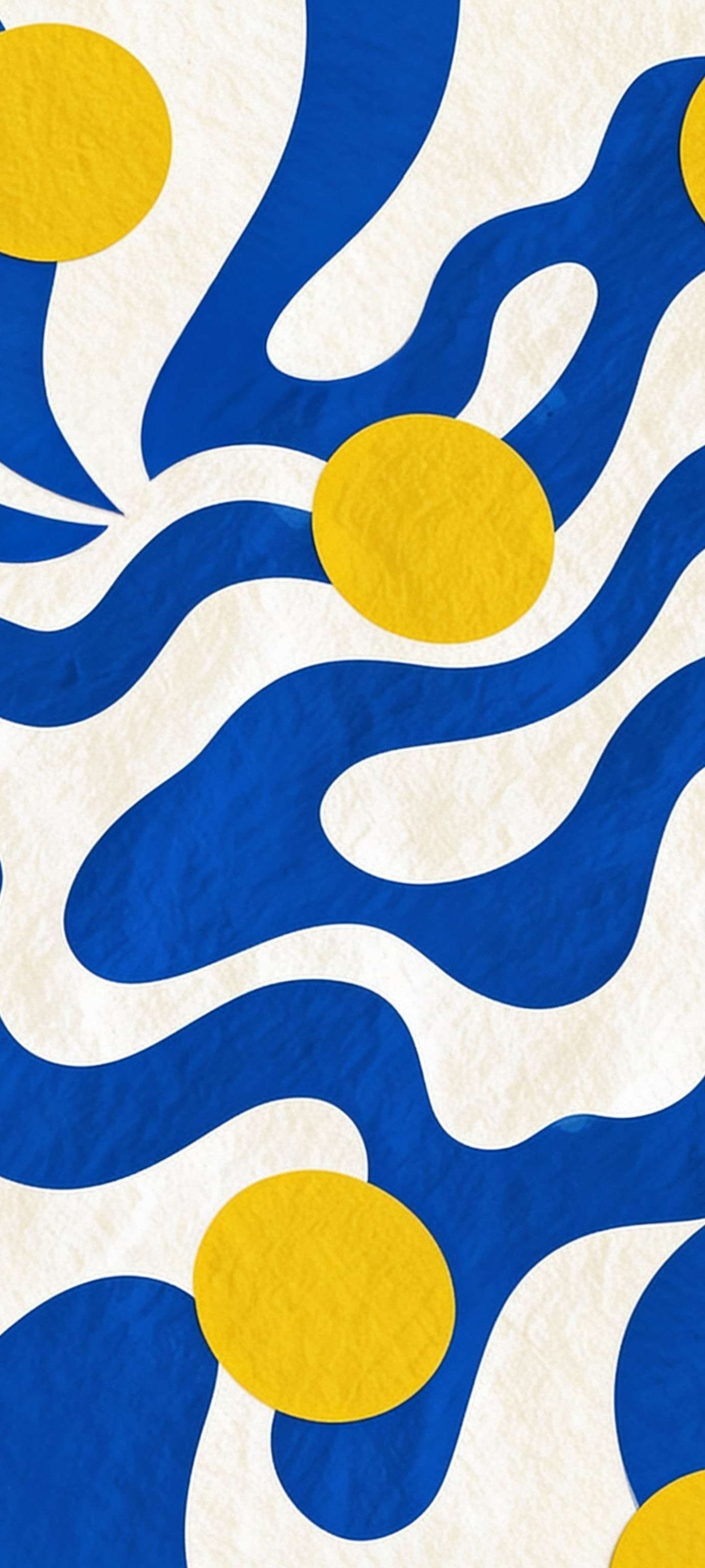 Swirling Yellow Dots - free phone wallpaper