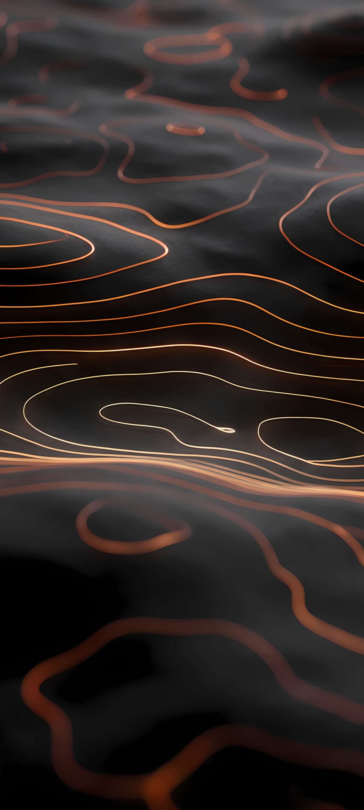 Luminous Topographic Lines - Pro phone wallpaper