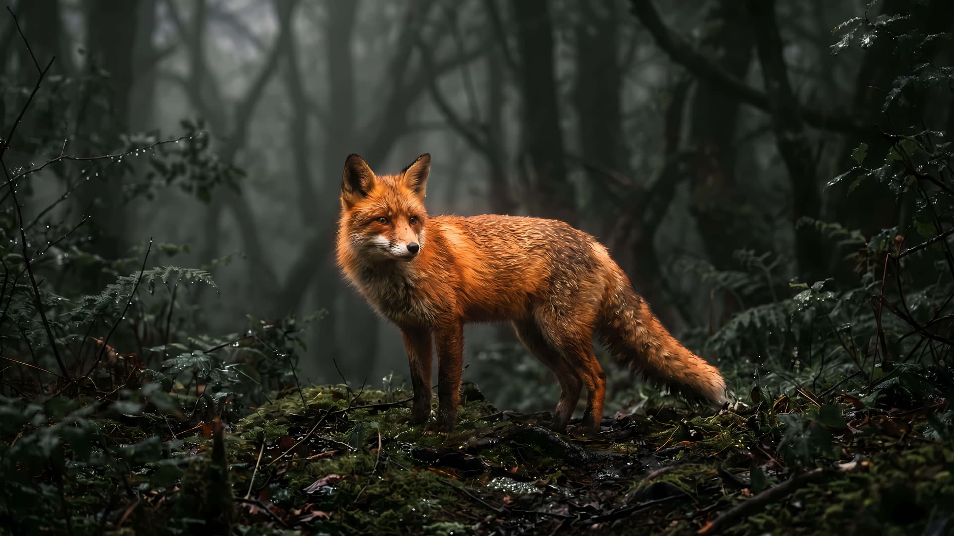 Misty Forest Fox - Pro desktop wallpaper