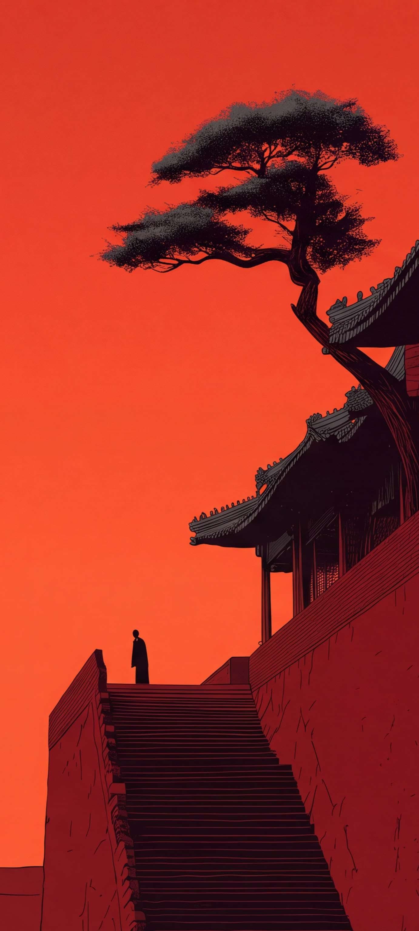 Imperial Crimson Sky - Pro phone wallpaper