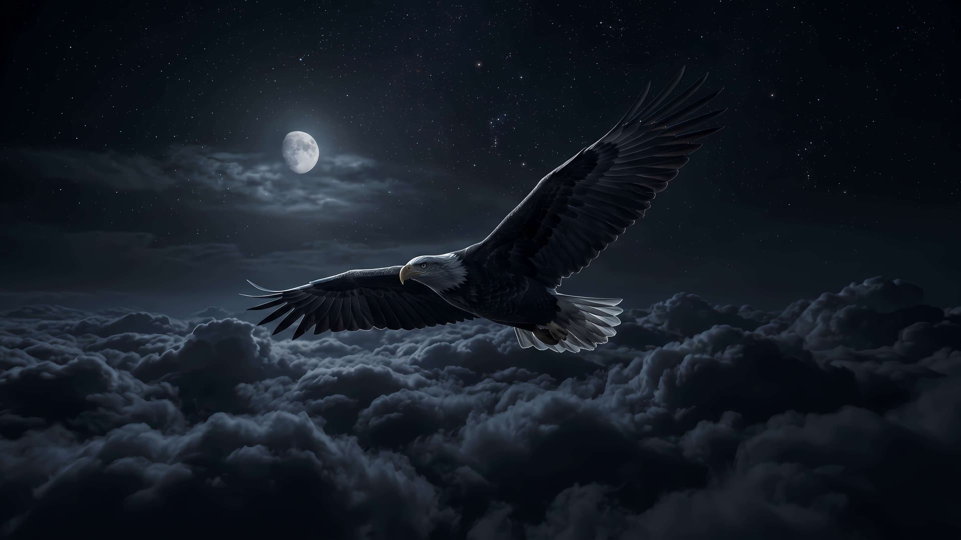 Eagle Night Flight - Pro desktop wallpaper