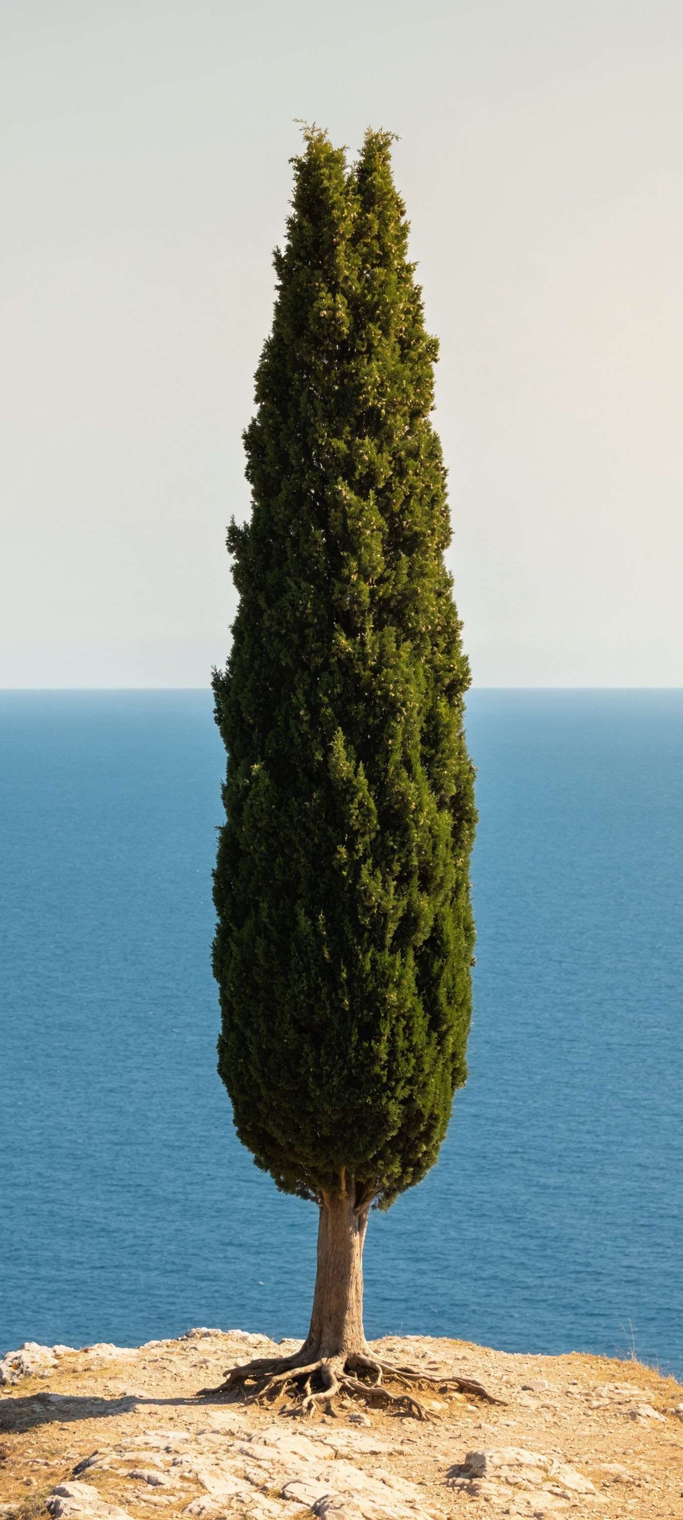 Solitary Coastal Cypress - Pro phone wallpaper
