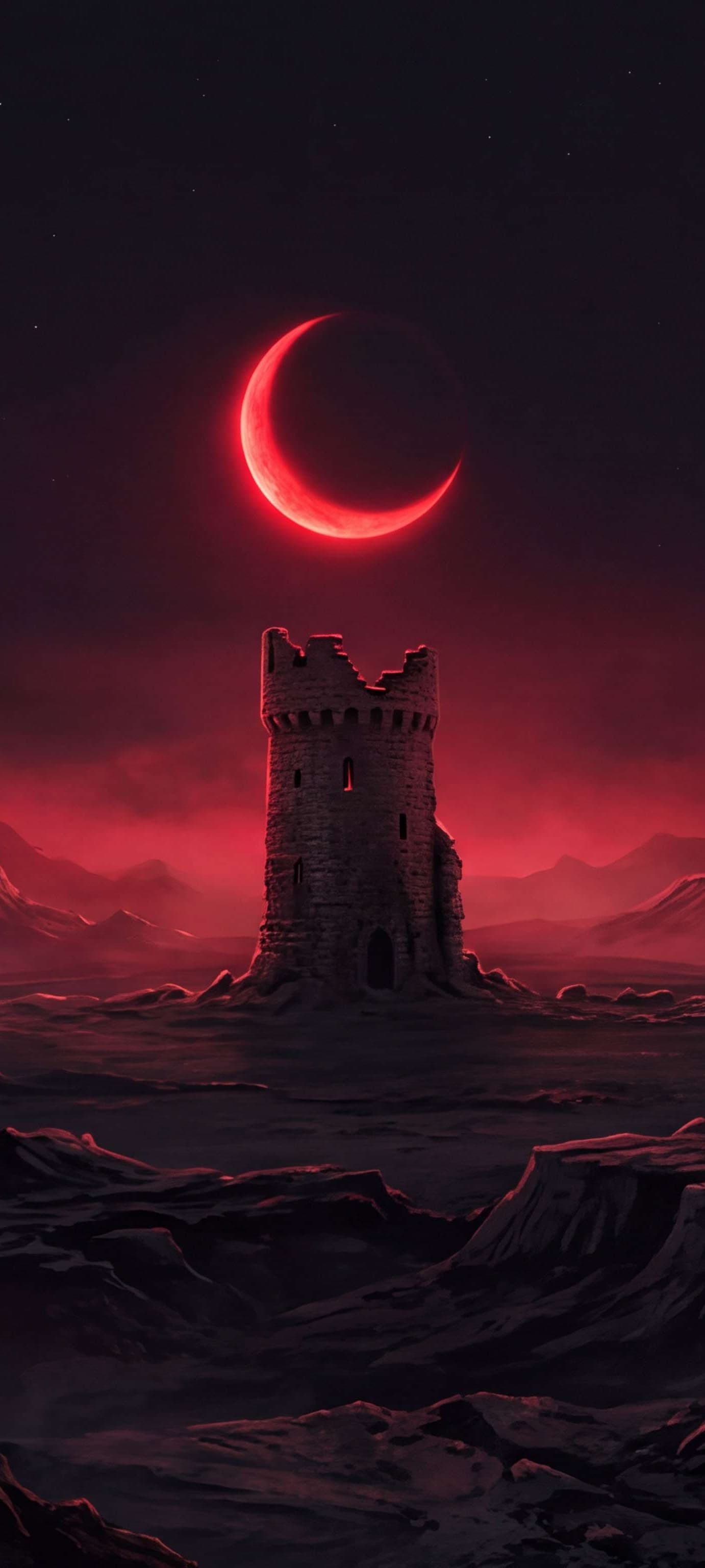 Crimson Crescent Citadel - Pro phone wallpaper